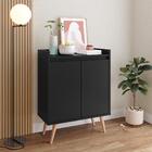 Conjunto Sala Com Painel Para Tv 32" Smart Plus - Preto Com N