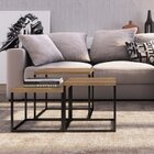 Conjunto Sala De Estar 3 Mesas Quadrada Cube Industrial  Verm