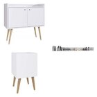 Conjunto Sala De Estar Aparador Cachepôt E Prateleira