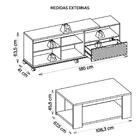 Conjunto Sala De Estar Bancada Mesa Harmony Marrom Caemmun