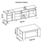 Conjunto Sala De Estar Bancada Mesa Marrom Columbus Caemmun