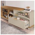 Conjunto Sala De Estar Bancada Mesa Marrom Harmony Caemmun