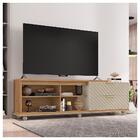 Conjunto Sala De Estar Bancada Mesa Marrom Harmony Caemmun