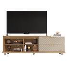 Conjunto Sala De Estar Bancada Mesa Marrom Harmony Caemmun