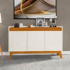 Conjunto Sala De Estar Buffet E Painel Home Ripado 180cm