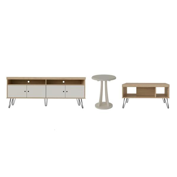 Conjunto Sala De Estar Completa Adygeysk Carvalho Off White