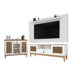 Conjunto Sala De Estar Completo Sintra Branco Cedro