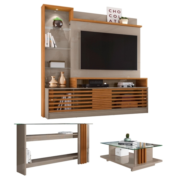 Conjunto Sala De Estar Nicky Fendi Naturale