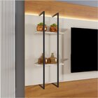 Conjunto Sala De Estar Painel Com Led Para Tv Até 75 Polegada