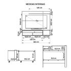 Conjunto Sala De Estar Painel Mesa Aparador Prisma Caemmun