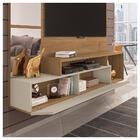 Conjunto Sala De Estar Painel Mesa Marrom Inbox Caemmun