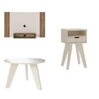 Conjunto Sala De Estar Painel Para Tv Até 40 Pol Com Mesa De