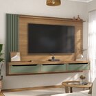 Conjunto Sala De Estar Painel Ripado Para Tv Até 75 Pol Madag