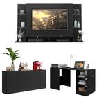 Conjunto Sala De Estar Painel Tv 60" / Aparador / Mesa Dobráv