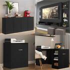 Conjunto Sala De Estar Painel Tv 60" / Aparador / Mesa Dobráv