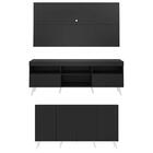 Conjunto Sala De Estar Rack + Painel Tv 65" E Aparador Retrô