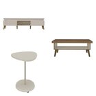 Conjunto Sala De Estar Rack Para Tv Até 75 Pol Com Led E Mesa