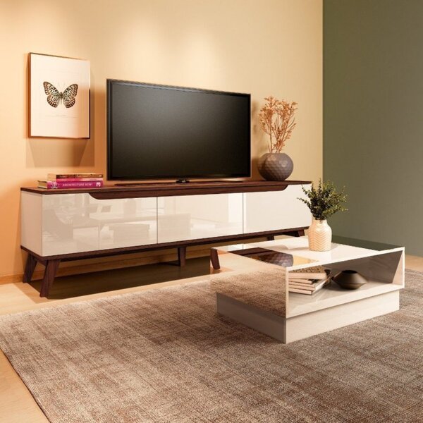 Conjunto Sala De Estar Rack Para Tv Até 75 Polegadas Liverpoo