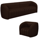 Conjunto Sala De Estar Sofá 252cm 3 Lugares E Poltrona Adam P