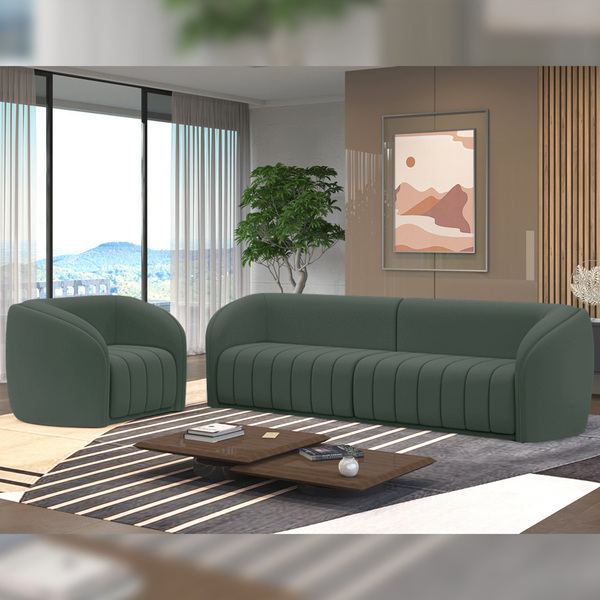 Conjunto Sala De Estar Sofá 292cm 4 Lugares E Poltrona Adam V