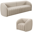 Conjunto Sala De Estar Sofá 292cm 4 Lugares E Poltrona Adam V