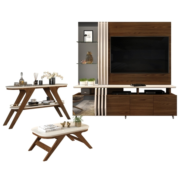 Conjunto Sala De Estar Tâmara Caiena Creme