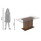 Conjunto Sala De Janta Madesa Aline Mesa Tampo De Vidro Com 6