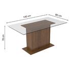 Conjunto Sala De Janta Madesa Aline Mesa Tampo De Vidro Com 6