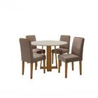 Conjunto Sala De Jantar 1,00m 4 Cad Ype/off White/ Marrom