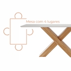 Conjunto Sala De Jantar 1,36m 4 Lugares Mesa Nea E Cadeira An