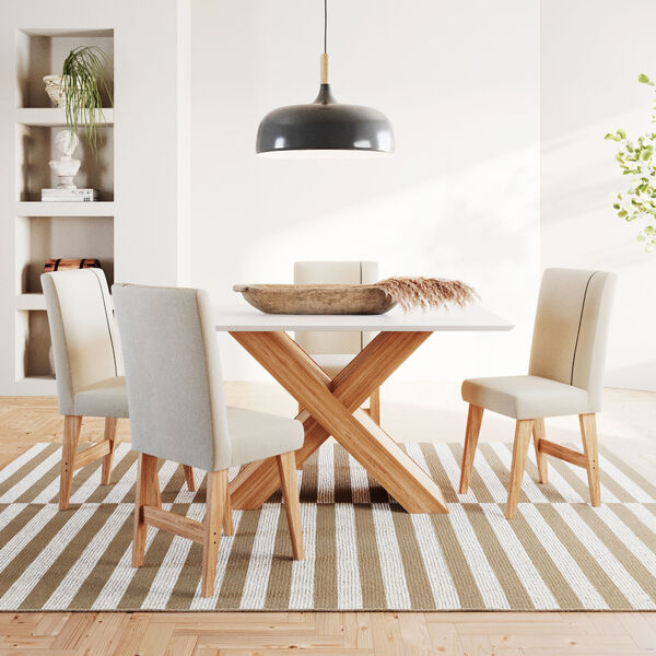 Conjunto Sala De Jantar 1,36m 4 Lugares Mesa Nea E Cadeira An