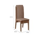 Conjunto Sala De Jantar 135x90cm Tampo Vidro/mdf Com 6 Cadeir