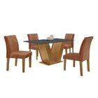 Conjunto Sala De Jantar 1 Mesa 120x80cm Tampo Mdf Com 4 Cadei