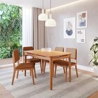 Conjunto Sala De Jantar 1 Mesa 130cm 4 Cadeiras Miriti Cabeca