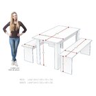 Conjunto Sala De Jantar 1 Mesa 135cm 2 Bancos Primor  Branco/