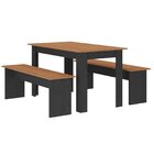 Conjunto Sala De Jantar 1 Mesa 135cm 2 Bancos Primor Cinamomo