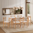 Conjunto Sala De Jantar 1 Mesa 160cm Tampo Laminado Com Vidro