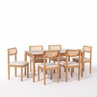 Conjunto Sala De Jantar 1 Mesa 160cm Tampo Laminado Com Vidro