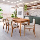 Conjunto Sala De Jantar 1 Mesa 180cm 6 Cadeiras Estofadas Mir