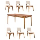 Conjunto Sala De Jantar 1 Mesa 180cm 6 Cadeiras Estofadas Mir