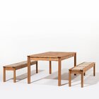 Conjunto Sala De Jantar 1 Mesa 2 Bancos 180cm Jatobá/areia