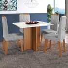 Conjunto Sala De Jantar 1 Mesa 4 Cadeiras Havana Freijó/off/t