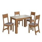 Conjunto Sala De Jantar 1 Mesa 4 Cadeiras Versalhes Freijó/of