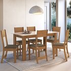 Conjunto Sala De Jantar 1 Mesa 6 Cadeiras Versalhes Freijó/of