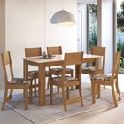 Conjunto Sala De Jantar 1 Mesa 6 Cadeiras Versalhes Freijó/of