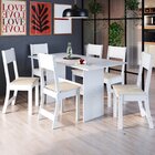 Conjunto Sala De Jantar 1 Mesa 6 Cadeiras Viena  Branco/linho