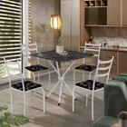 Conjunto Sala De Jantar 1 Mesa Quadrada Com 4 Cadeiras Branco