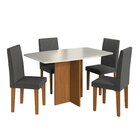 Conjunto Sala De Jantar 1 Mesa Tampo Mdf Retangular Com 4 Cad