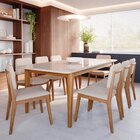 Conjunto Sala De Jantar 1 Mesa Tangará 210cm 8 Cadeiras Estof
