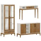 Conjunto Sala De Jantar 3 Pç Mdf/madeira Milao 4 Fnt